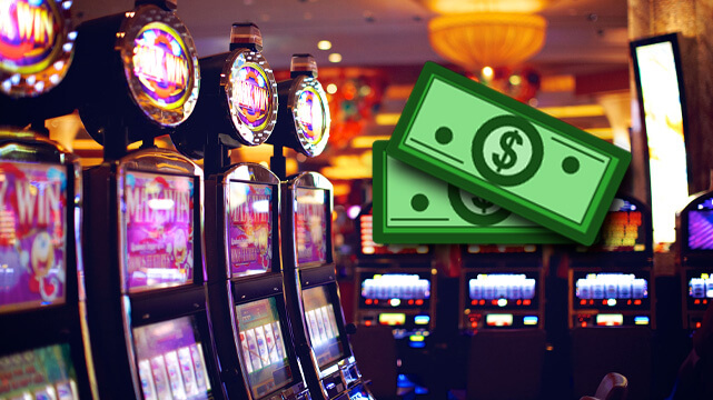 賭場中的老虎機,兩張鈔票的圖標